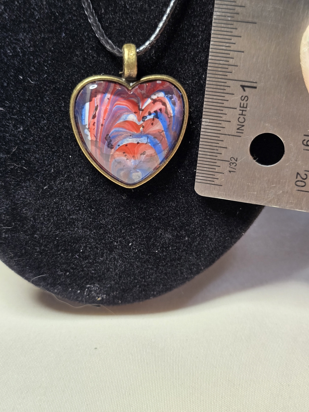 🌟3 for $18!🌟One Of A Kind, Handmade Acrylic Pour Heart Glass Pendant Necklace